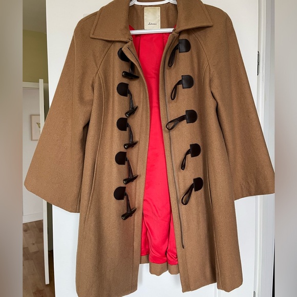 Anthropologie Elevenses elegant pea coat with removable faux fur - Picture 3 of 11